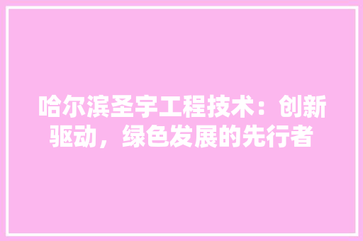 哈尔滨圣宇工程技术：创新驱动，绿色发展的先行者
