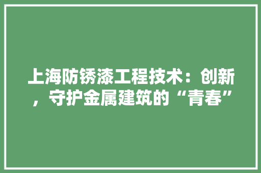 上海防锈漆工程技术：创新，守护金属建筑的“青春”