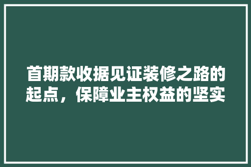 首期款收据见证装修之路的起点，保障业主权益的坚实基石