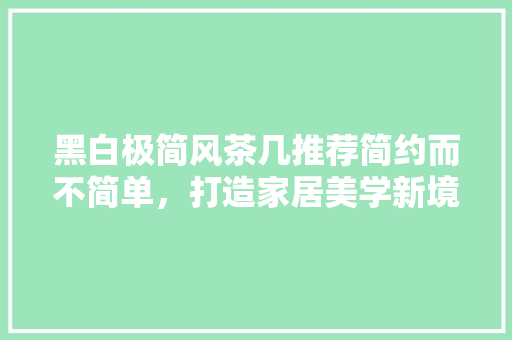 黑白极简风茶几推荐简约而不简单，打造家居美学新境界