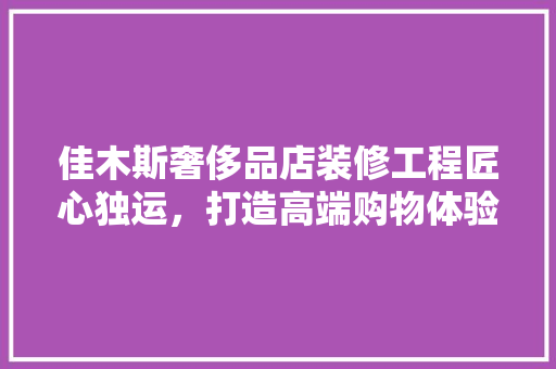 佳木斯奢侈品店装修工程匠心独运，打造高端购物体验 现代风格装饰