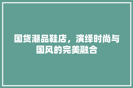 国货潮品鞋店，演绎时尚与国风的完美融合