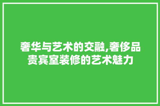 奢华与艺术的交融,奢侈品贵宾室装修的艺术魅力
