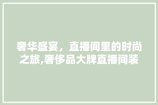 奢华盛宴，直播间里的时尚之旅,奢侈品大牌直播间装修艺术