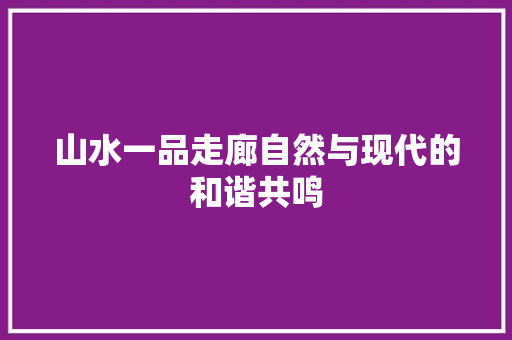 山水一品走廊自然与现代的和谐共鸣