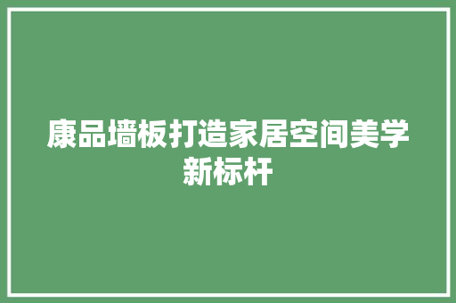 康品墙板打造家居空间美学新标杆