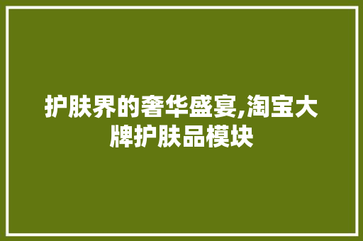 护肤界的奢华盛宴,淘宝大牌护肤品模块