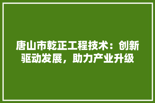 唐山市乾正工程技术：创新驱动发展，助力产业升级 卧室装修