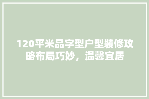 120平米品字型户型装修攻略布局巧妙，温馨宜居