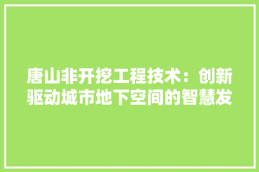 唐山非开挖工程技术：创新驱动城市地下空间的智慧发展 卧室装修