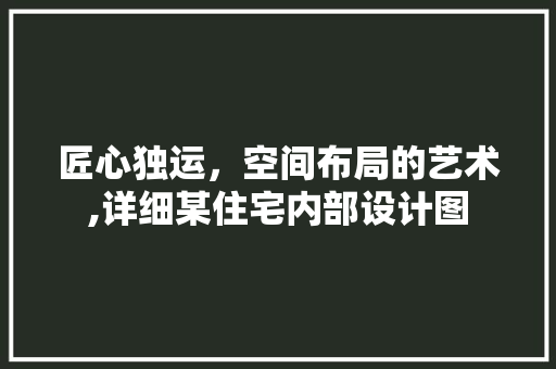 匠心独运，空间布局的艺术,详细某住宅内部设计图