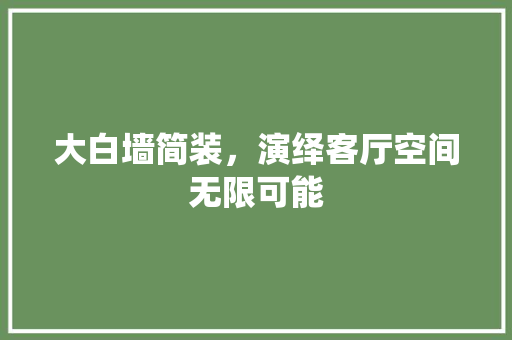 大白墙简装，演绎客厅空间无限可能