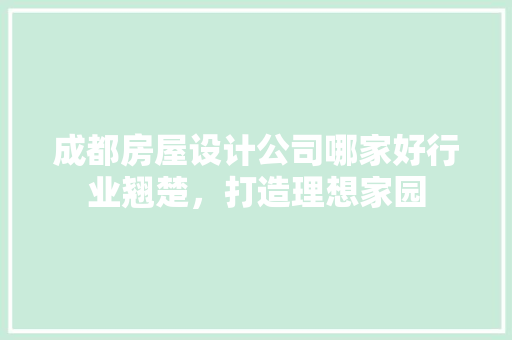 成都房屋设计公司哪家好行业翘楚，打造理想家园 家居装修