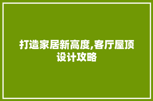 打造家居新高度,客厅屋顶设计攻略