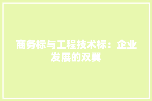 商务标与工程技术标：企业发展的双翼 卧室装修