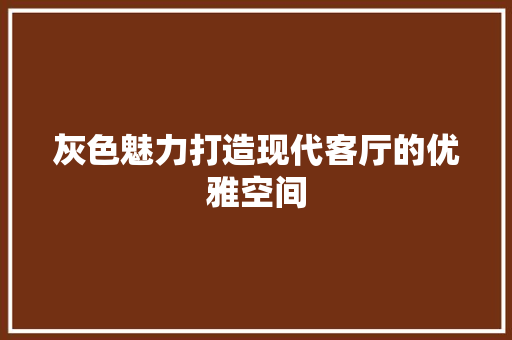 灰色魅力打造现代客厅的优雅空间