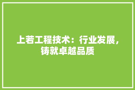 上若工程技术：行业发展，铸就卓越品质 家居装修