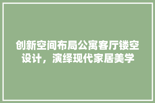 创新空间布局公寓客厅镂空设计，演绎现代家居美学