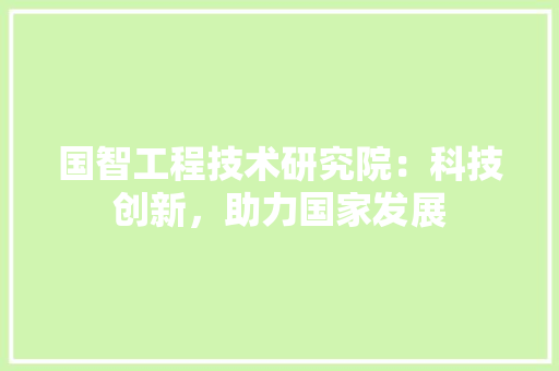 国智工程技术研究院：科技创新，助力国家发展 现代风格装饰