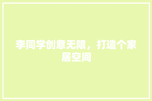 李同学创意无限，打造个家居空间