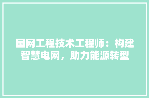 国网工程技术工程师：构建智慧电网，助力能源转型 现代风格装饰