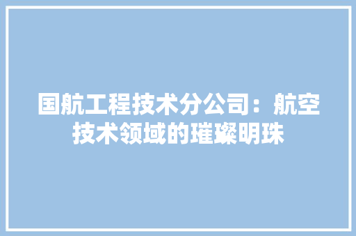 国航工程技术分公司：航空技术领域的璀璨明珠 现代风格装饰