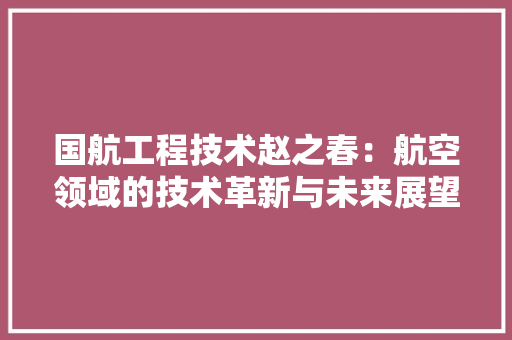 国航工程技术赵之春：航空领域的技术革新与未来展望 现代风格装饰