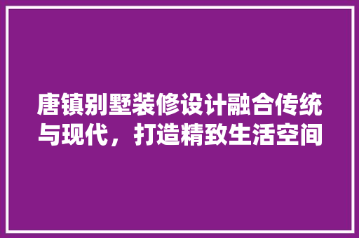 唐镇别墅装修设计融合传统与现代，打造精致生活空间