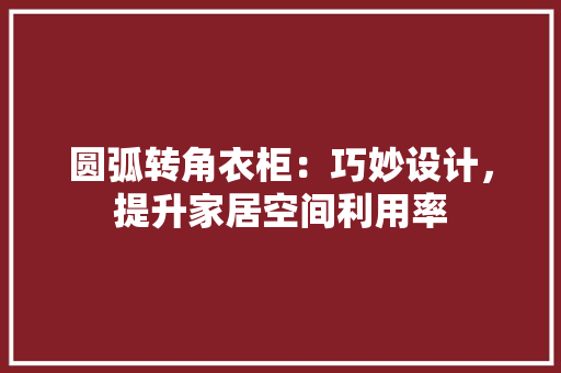 圆弧转角衣柜：巧妙设计，提升家居空间利用率 现代风格装饰