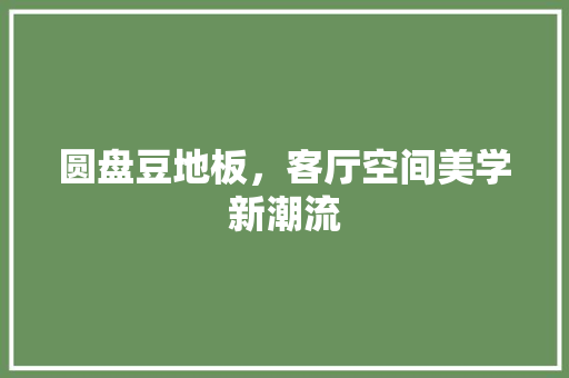 圆盘豆地板，客厅空间美学新潮流 现代风格装饰