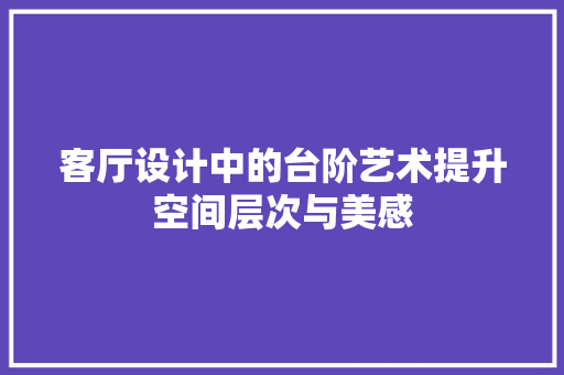 客厅设计中的台阶艺术提升空间层次与美感