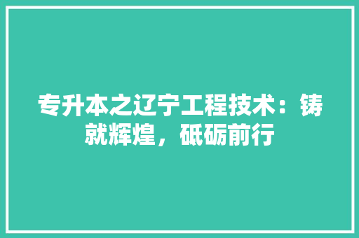 专升本之辽宁工程技术：铸就辉煌，砥砺前行 家居装修