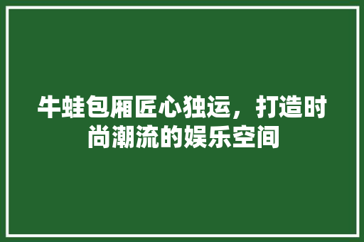 牛蛙包厢匠心独运，打造时尚潮流的娱乐空间