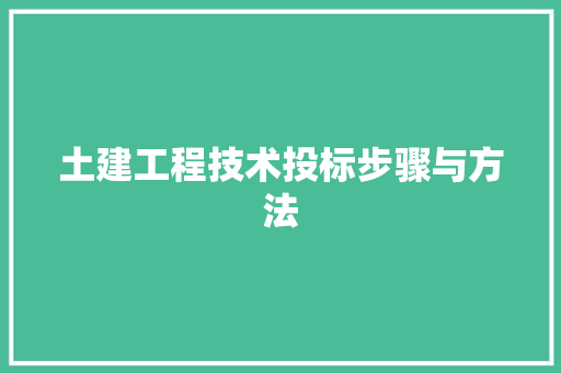 土建工程技术投标步骤与方法 现代风格装饰