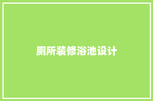厕所装修浴池设计