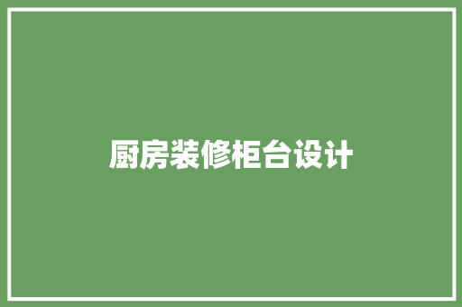 厨房装修柜台设计