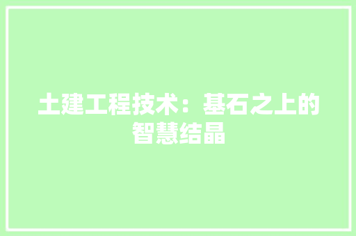 土建工程技术：基石之上的智慧结晶 现代风格装饰