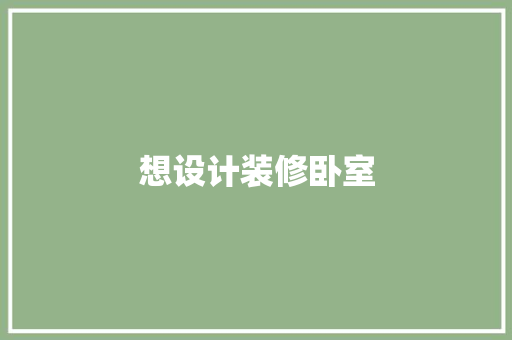 想设计装修卧室