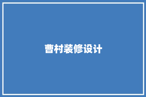 曹村装修设计