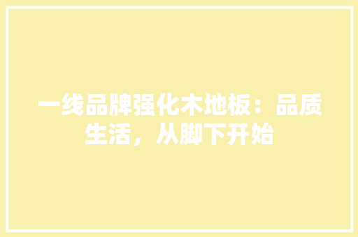 一线品牌强化木地板：品质生活，从脚下开始