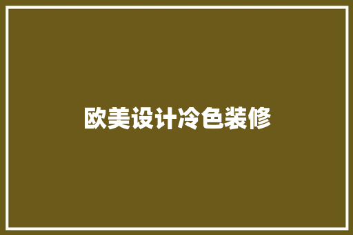 欧美设计冷色装修