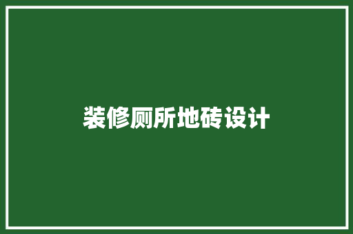 装修厕所地砖设计