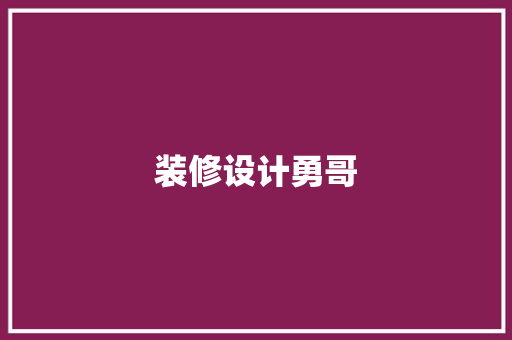 装修设计勇哥 软装设计
