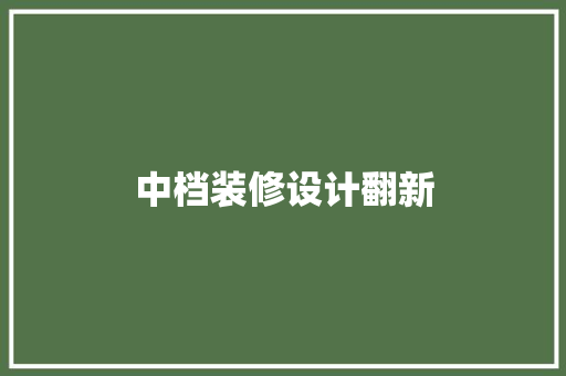 中档装修设计翻新