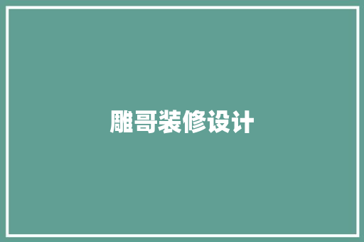 雕哥装修设计