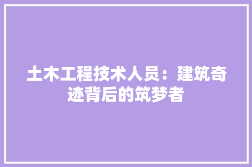 土木工程技术人员：建筑奇迹背后的筑梦者 现代风格装饰