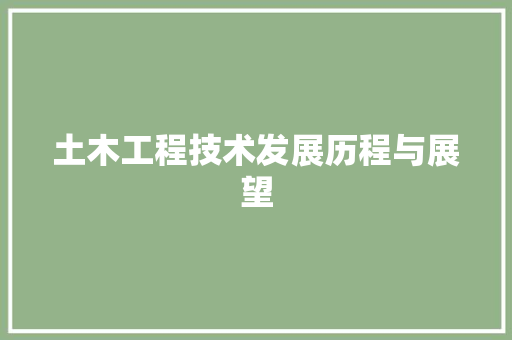 土木工程技术发展历程与展望 现代风格装饰