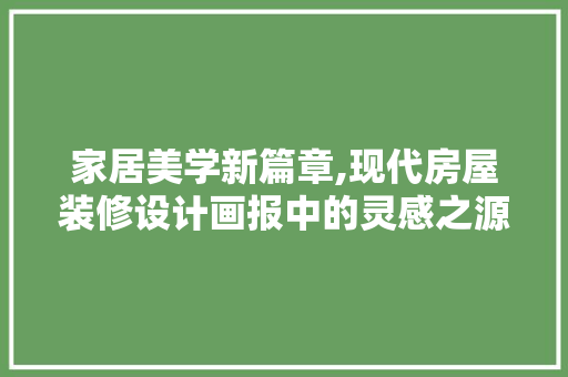 家居美学新篇章,现代房屋装修设计画报中的灵感之源