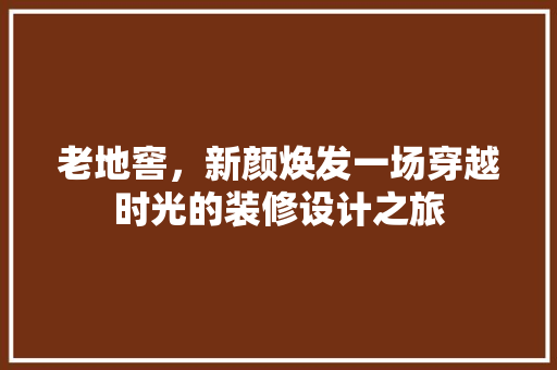 老地窖，新颜焕发一场穿越时光的装修设计之旅