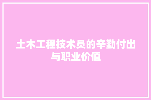 土木工程技术员的辛勤付出与职业价值 现代风格装饰
